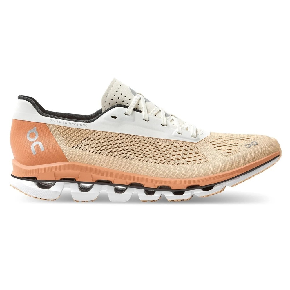 ON‎ Cloudboom Women's Size 6 Running Shoes Tan Savannah/White Sneakers 37.99596